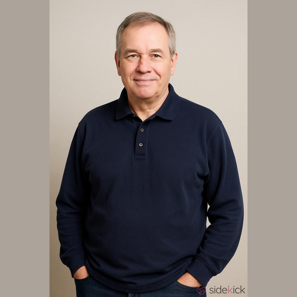 Eddie Bauer Mens XL Navy Blue Cotton Long Sleeve Polo Shirt - Picture 5 of 5